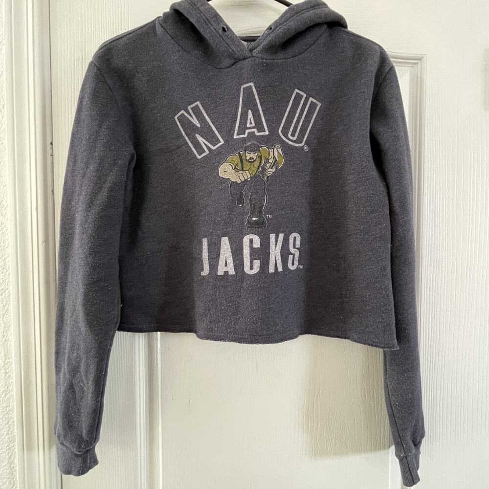 NAU Lumberjacks Cropped Hoodie Blue Heather Size small